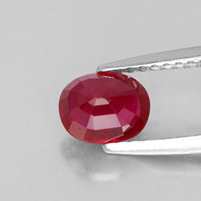 Rubí rojo natural de 1,03 ct, corte óvalo, VS-SI