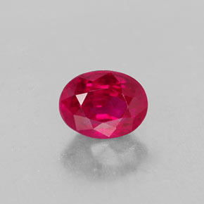 Rubí rojo natural de 0,86 ct, corte óvalo, VS-SI