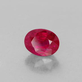 Rubí rojo natural de 0,86 ct, corte óvalo, VS-SI