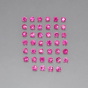 Gemas de rubí rosa natural de  ct, corte redondo, VVS-VS