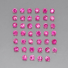 Gemas de rubí rosa natural de  ct, corte redondo, VVS-VS