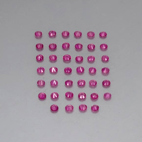 Gemas de rubí rosa natural de  ct, corte redondo, VVS-VS