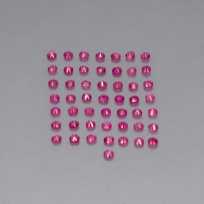 Gemas de rubí rojo natural de  ct, corte redondo, VVS-VS