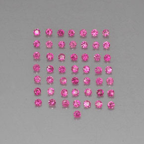 Gemas de rubí rosa natural de  ct, corte redondo, VVS-VS