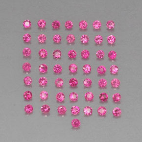 Gemas de rubí rosa natural de  ct, corte redondo, VVS-VS