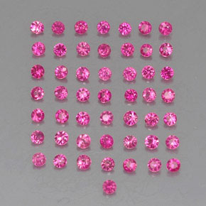 Gemas de rubí rosa natural de  ct, corte redondo, VVS-VS