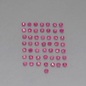 Gemas de rubí rosa natural de  ct, corte redondo, VVS-VS