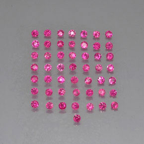 Gemas de rubí rosa natural de  ct, corte redondo, VVS-VS
