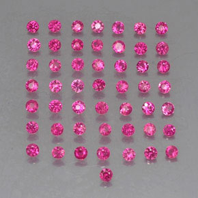 Gemas de rubí rosa natural de  ct, corte redondo, VVS-VS