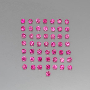 Gemas de rubí rosa natural de  ct, corte redondo, VVS-VS