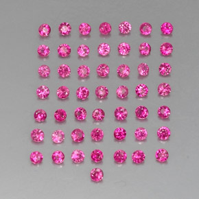 Gemas de rubí rosa natural de  ct, corte redondo, VVS-VS