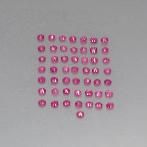 Gemas de rubí rosa natural de  ct, corte redondo, VVS-VS