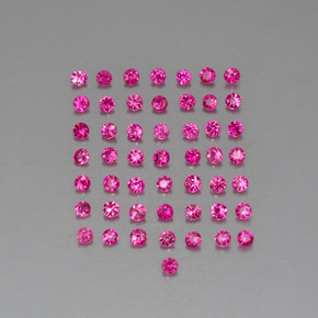 Gemas de rubí rosa natural de  ct, corte redondo, VVS-VS