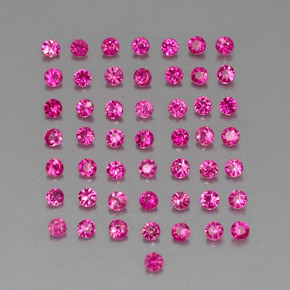 Gemas de rubí rosa natural de  ct, corte redondo, VVS-VS