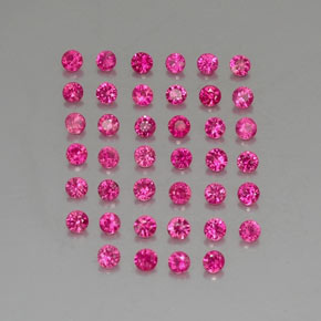Gemas de rubí rosa natural de  ct, corte redondo, VVS-VS