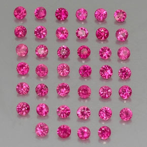 Gemas de rubí rosa natural de  ct, corte redondo, VVS-VS
