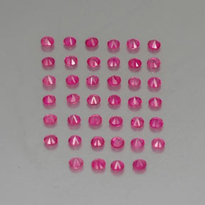 Gemas de rubí rosa natural de  ct, corte redondo, VVS-VS