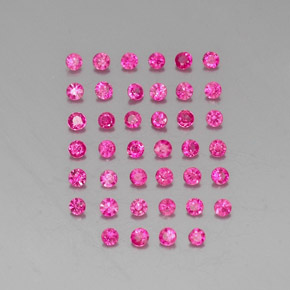 Gemas de rubí rosa natural de  ct, corte redondo, VVS-VS