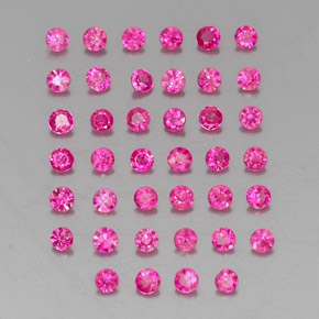 Gemas de rubí rosa natural de  ct, corte redondo, VVS-VS