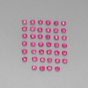 Gemas de rubí rosa natural de  ct, corte redondo, VVS-VS