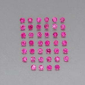 Gemas de rubí roja rosa natural de  ct, corte redondo, VVS-VS