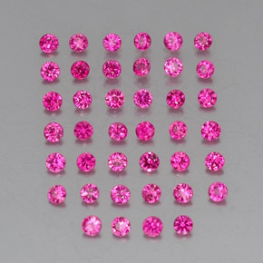 Gemas de rubí roja rosa natural de  ct, corte redondo, VVS-VS