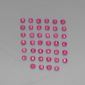 Gemas de rubí rojo natural de  ct, corte redondo, VVS-VS