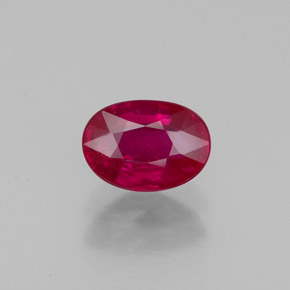 Rubí rojo natural de 0,95 ct, corte óvalo, VS-SI