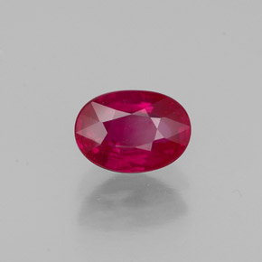 Rubí rojo natural de 0,95 ct, corte óvalo, VS-SI