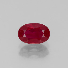 Rubí rojo natural de 1,11 ct, corte óvalo, VS-SI