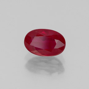 Rubí rojo natural de 1,11 ct, corte óvalo, VS-SI