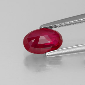 Rubí rojo natural de 1,11 ct, corte óvalo, VS-SI