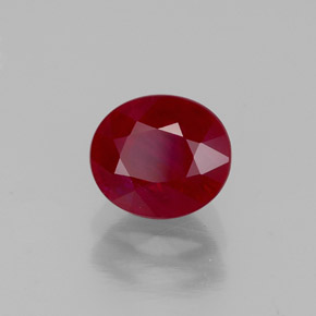 Rubí rojo natural de 1,43 ct, corte óvalo, VS-SI
