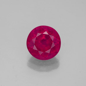 Rubí rojo natural de 1,75 ct, corte redondo, VS-SI