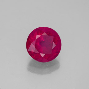 Rubí rojo natural de 1,75 ct, corte redondo, VS-SI