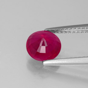 Rubí rojo natural de 1,75 ct, corte redondo, VS-SI