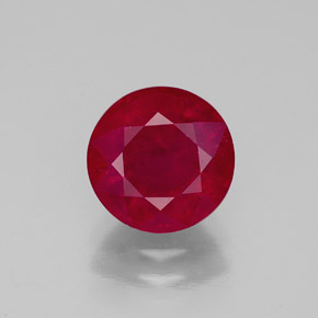 Rubí rojo natural de 2,58 ct, corte redondo, SI