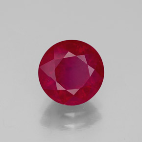 Rubí rojo natural de 2,58 ct, corte redondo, SI