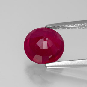 Rubí rojo natural de 2,58 ct, corte redondo, SI