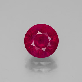 Rubí rojo natural de 1,87 ct, corte redondo, VS-SI