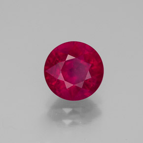 Rubí rojo natural de 1,87 ct, corte redondo, VS-SI