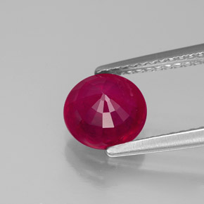 Rubí rojo natural de 1,87 ct, corte redondo, VS-SI