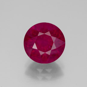 Rubí rojo natural de 2,79 ct, corte redondo, VS-SI