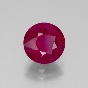 Rubí rojo natural de 2,79 ct, corte redondo, VS-SI