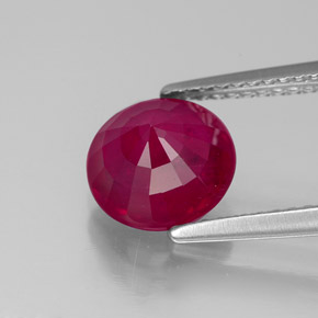 Rubí rojo natural de 2,79 ct, corte redondo, VS-SI
