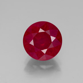 Rubí rojo natural de 2,84 ct, corte redondo, VS-SI