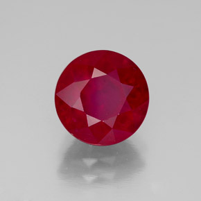 Rubí rojo natural de 2,84 ct, corte redondo, VS-SI
