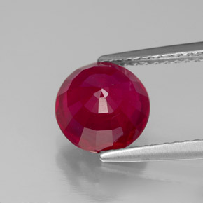 Rubí rojo natural de 2,84 ct, corte redondo, VS-SI