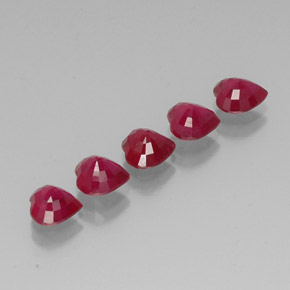 Gemas de rubí rojo natural de  ct, forma de corazón, VS-SI