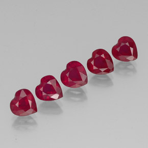 Gemas de rubí rojo natural de  ct, forma de corazón, VS-SI